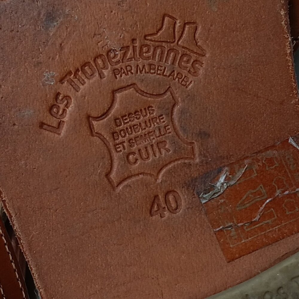LES TROPEZIENNES PAR M. BELARBI Women's brown leather strappy sandals size 40 - Picture 5 of 5